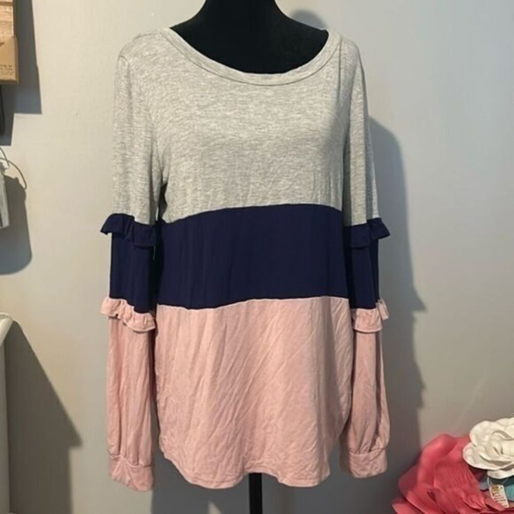 P.S. Kate Large long sleeve color block  D
